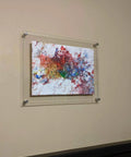 Half Inch Diameter Two Inch Stainless Steel Sign Standoffs Screws For Acrylic Wall Mounts elevate colorful art off wall