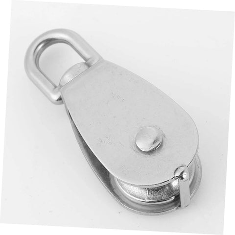 Stainless Steel Pulley Single Block for Fishing Net and Boat Lifting Heavy Duty Swivel Hook for Smooth and Easy Rope Handling