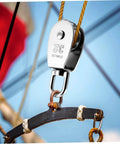 3pcs Stainless Steel Pulley Single Block Heavy Duty Cable Pulley for Rope Swivel Roller in use on a rigging line