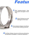 Fifty Pieces Stainless Steel 304 Single Ear Hose Clamps For Hoses From 10.8 To 13.3 Mm Three Eighths Inch Range Stepless