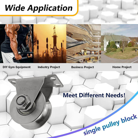 ✝️ Groove Wheel Pulley Stainless Steel Pulley Block Super Silent Single Pulley Block multiple use projects background