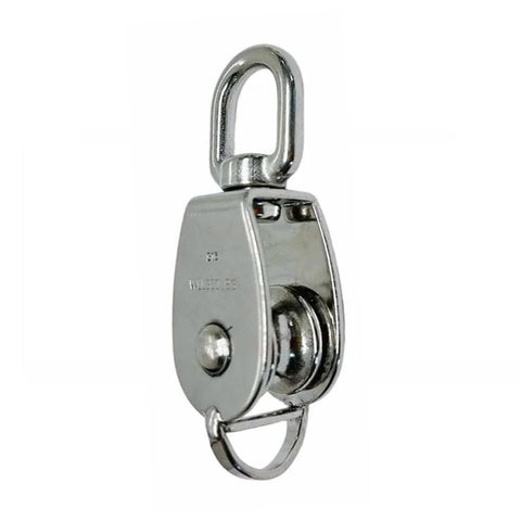 Five Piece 1 Inch Stainless Steel Single Pulley With Swivel Eye For Marine Rigging Lift 316 Stainless Construction