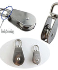 Stainless Steel M32 Pulley Steel Wire Pulley Single Wheel Swivel Lifting Pulley Single Sheave Block For Wire Rope Wheel 2pcs