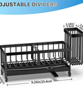 Compact rustproof 304 stainless steel sink caddy with a rotatable spout and tall brush holder