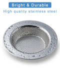 Two Pack Stainless Steel Sink Strainers For Most Kitchen Drain Baskets 4.5 Inch Outer Diameter Upgraded Double Layer Safe Design