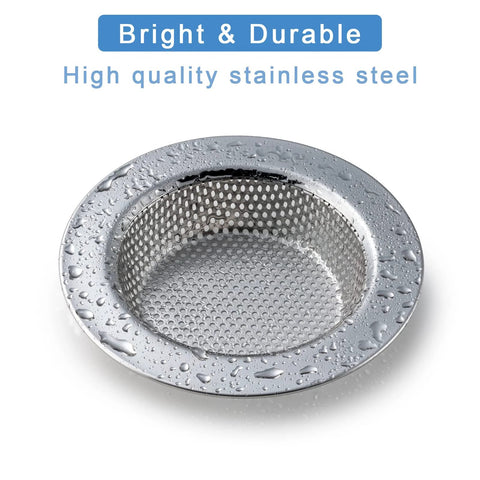 Two Pack Stainless Steel Sink Strainers For Most Kitchen Drain Baskets 4.5 Inch Outer Diameter Upgraded Double Layer Safe Design