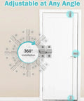 Heavy Duty Stainless Steel Sliding Bolt Latch Set Two Pack Thickened Brushed Finish Door Lock With Twelve Screws Easy Install shown on door