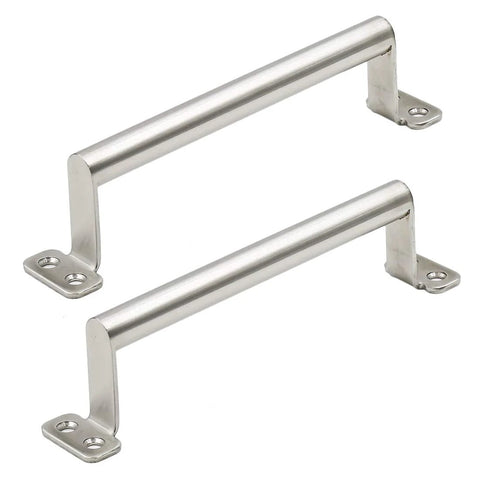 Sliding Door Handle Set Stainless Steel 7.5 Inch Total Length With 6.8 Inch Hole Center Barn Door Pulls For Cabinets Drawers Windows Closets French And Pocket Doors Silver Pack Of 2, front view.