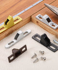 Sliding Door Keepers 304 Stainless Steel Lock Latch for Sliding Glass Doors with Mounting Screws Black 2.4 x 0.67 inches displayed on white background