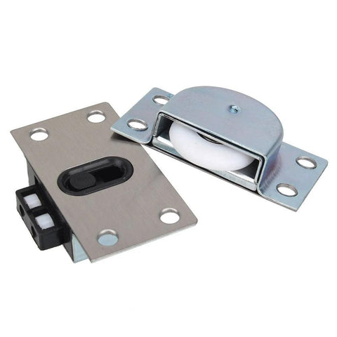 Two Pairs Stainless Steel Furniture Rollers Single Wheel For Closet Cabinet Wardrobe Sliding Doors Pulley Durable Track Hardware