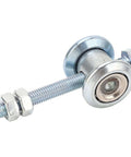 Sliding Door Track Roller Wheel With Stainless Steel Bearing Galvanized Rustproof Low Drag For Garage Doors Arc Design Reducing Track Adhesion And Enhancing Smooth Operation And Longevity, side view showing stainless steel material