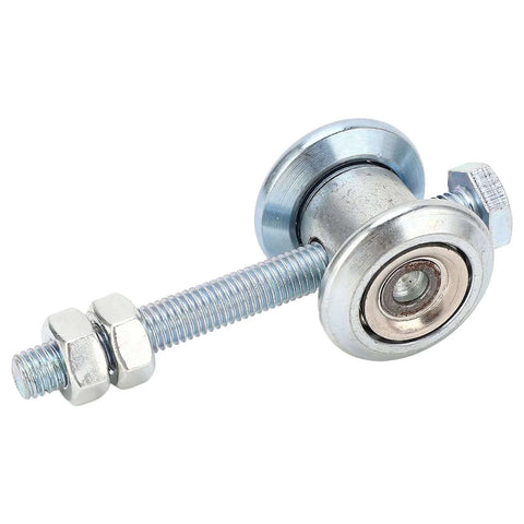 Sliding Door Track Roller Wheel With Stainless Steel Bearing Galvanized Rustproof Low Drag For Garage Doors Arc Design Reducing Track Adhesion And Enhancing Smooth Operation And Longevity, side view showing stainless steel material