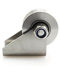 Detachable Oblique Stainless Steel U-Type Groove Sliding Wheel Roller Track Rail Fixed Pulley, Silver Tone front view