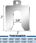 260 Piece 2 By 2 Inch Stainless Steel Slotted Shim Set With Storage Box 13 Thicknesses From 0.001 To 0.125 Inches