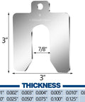 Stainless Steel Slotted Shims Kit 130 Pcs Size B 3 Inch By 3 Inch With Storage Box Leveling Set, 0.003 in thickness shown.
