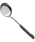 Slotted Skimmer Spoon With 304 Stainless Steel Build And Ergonomic Wooden Handle, heat resistant, heavy duty kitchen strainer ladle