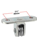 ✝️ 8 Pcs 3/4" Small Pulley Block,Single Bearing Silent for 1/8" Cord,Max Load 132 lb shown with dimensions and stainless steel construction