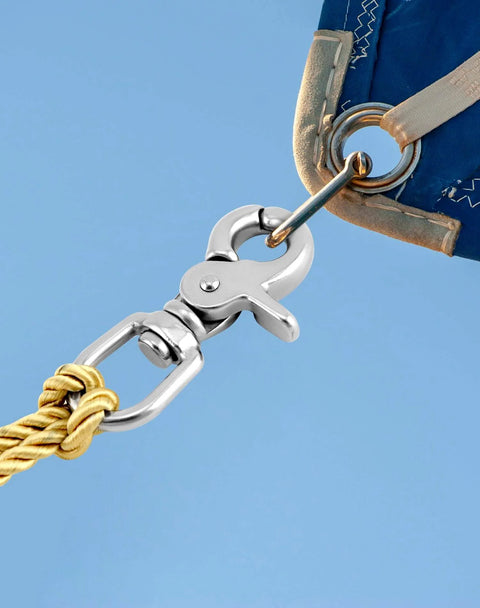Swivel Trigger Snap Hook Set 4 Pack 2.56 Inch Marine Grade Stainless Steel 316 Clip Hooks 130 Lb Capacity For Leash Bags in use