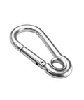 Stainless Steel Snap Hook Carabiner Clip With Eyelet M8, Five Sixteenth Inch, Three Inch Length, 400 Lb Load, Corrosion Resistant