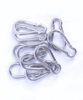 2.4 Inch 304 Stainless Steel Spring Snap Hook Heavy Duty 264 Pound Load Capacity Quick Release Clip Pack Of 10 in a pile view