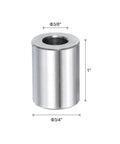 Front view of 10 Pack Stainless Steel Spacer Three Eighths Inch Bore Three Quarters Inch Outer Diameter One Inch Length Standoff Bushing.