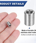 Person holding a small 10 Pcs M3 304 Stainless Steel Spacer 3mm ID By 6mm OD By 8mm Length Standoff Bushing Plain Finish Silver
