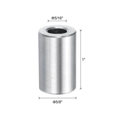 Stainless Steel Spacer Set Of Four Five Sixteenth Inch Bore Five Eighths Inch Outer Diameter One Inch Length For Five Sixteenth Inch Screws Bolts And Rods Durable Corrosion Resistant