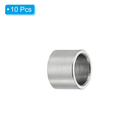Stainless Steel Spacers 6.1mm ID, 8mm OD, 6mm Length, 10 Pack Round Standoffs For Quarter Inch Or M6 Screws, side view