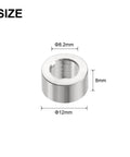 12 Pieces Stainless Steel Spacer Set 8.2mm Bore 12mm Outer Diameter 8mm Length For M8 Screws Bolts And Rods Plain Finish Round Metal Spacer