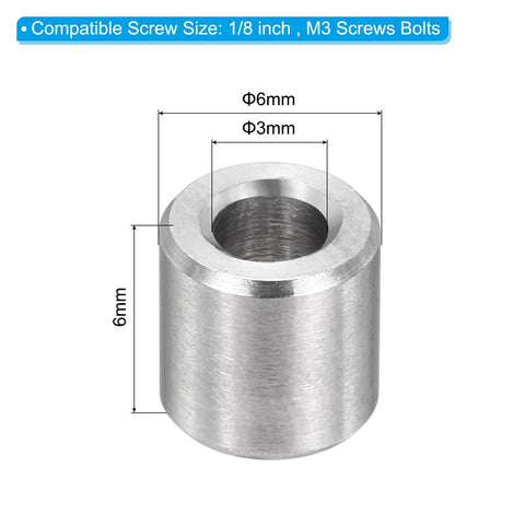 Stainless Steel Spacer Kit For M3 Screws With 3mm ID X 6mm OD X 6mm Length, single metal standoff visible