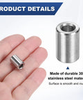 Stainless Steel Spacers M4 304 Grade Pack Of 10 4Mm ID X 8Mm OD X 12Mm Length Round Screw Standoffs Silver displayed on hand