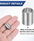 8Pcs M8 304 Stainless Steel Spacers Set in hand, 8mm ID x 10mm OD x 12mm Length, Round Screw Standoff Bushings In Plain Finish