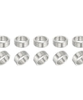 304 Stainless Steel Spacer Set 10 Pcs Round Metal Spacer 1/2 Inch Bore By 5/8 Inch OD By 1/4 Inch Length Unthreaded Screw Standoff For 3/8 Inch Screws Bolts And Rods arranged in two rows