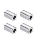 Four-piece Stainless Steel Spacer Set Of Four Five Sixteenth Inch Bore Five Eighths Inch Outer Diameter One Inch Length For Five Sixteenth Inch Screws Bolts And Rods Durable Corrosion Resistant shown on white background.