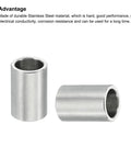 Durable Stainless Steel Spacers Set Five Pieces With 6.1mm ID 8mm OD And 12mm Length Fits Quarter Inch Or M6 Bolts Round Screw Standoffs.