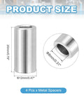 Stainless Steel Spacer Kit Four Pieces 8mm ID 12mm OD 20mm Height 304 Grade Bushing Standoff Unthreaded Round Spacers
