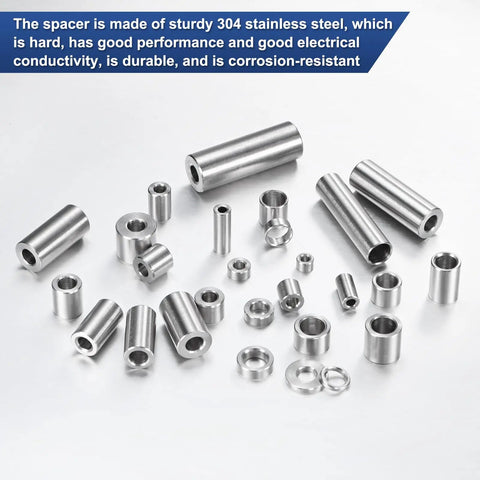 8 Pieces M8 304 Stainless Steel Spacers 8mm ID 10mm OD 22mm Length Round Screw Standoff Bushing Plain Finish