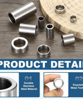 Six Pack M14 Stainless Steel Spacers Unthreaded Round Standoff Bushings For Screws And Bolts, 9/16 Inch ID, silver finish