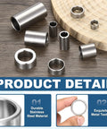 Four Pcs M20 304 Stainless Steel Spacers ID 20mm OD 25mm Unthreaded Round Standoff Bushings 20mm Length Silver