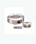 NSCSS-3-8-S NBK Set Collar Split type Stainless Steel One Collar Made in Japan - Front view of stainless steel set collars.