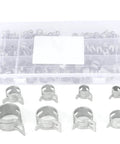 160Pcs 304 Stainless Steel Spring Clips Hose Clamps Set In Eight Sizes 6.5 To 18 Millimeter Durable Corrosion Resistant