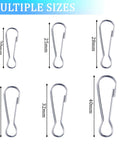 Premium 304 Stainless Steel Spring Hooks Set 250 Pieces in Six Sizes 20mm 25mm 28mm 30mm 32mm 40mm Rust Resistant