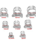 160Pcs 304 Stainless Steel Spring Clips Hose Clamps Set In Eight Sizes 6.5 To 18 Millimeter For Fuel Petrol Pipe Hose And Cable Clamps Durable Corrosion Resistant Automotive Grade Premium Quality