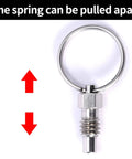 2 Pack Stainless Steel Spring Plunger with Pull Ring, 1/4-20 Thread Non-Locking Stubby Hand-Retractable Index Plungers, spring retraction view