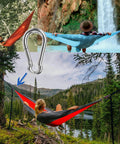Heavy Duty 304 Stainless Steel Spring Snap Hooks Set Of Six Four Inch Large Clips With Three Eighth Inch Opening For Hammocks Swings Outdoor Travel 880 Lbs Working Load Limit, used with hammocks in natural setting
