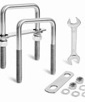 Heavy Duty Square U Bolts M12 Thread Size 304 Stainless Steel U Bolts 3-1/16 Inch Wide By 4-1/2 Inch Long Includes Nuts Plate And Washers Set Of 2