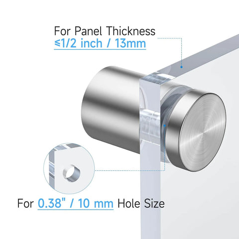 8 Pack Stainless Steel Standoff Screws For Acrylic Display, 1 Inch Diameter By 1 Inch Long Wall Mounts With Cap 1 Quarter Inch sign holder close-up