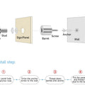Installation diagram for 8 Pack Stainless Steel Standoff Screws For Acrylic Display with step-by-step guide.