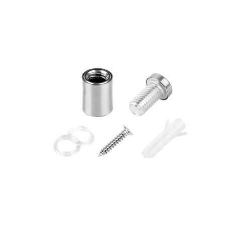 Pro Grade Stainless Steel Standoff Screws For Acrylic Half Inch By Three Quarter Inch Wall Sign Mounting Hardware 20 Pack With Double Spacers Plastic Expansion Tubes And Nail Hardware For Sturdy Easy Install