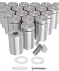 20 Pack Stainless Steel Standoff Screws For Acrylic Signs Half Inch Diameter And One Inch Length Brushed Nickel Finish Includes All Mounting Hardware